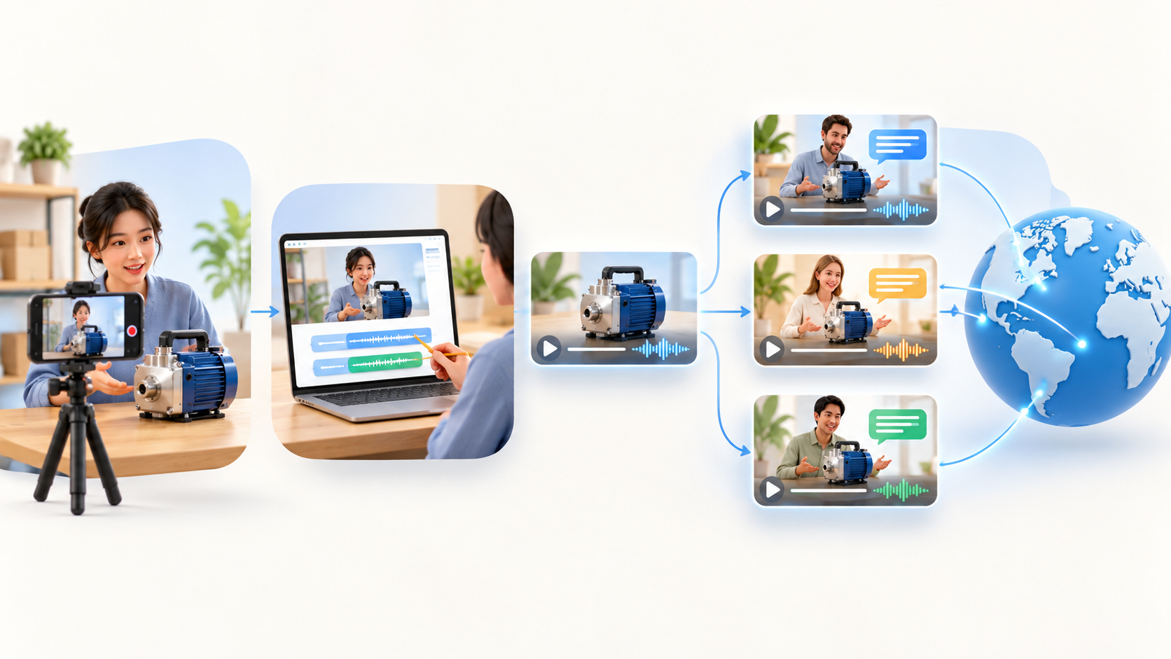 A product video enters the multilingual localization process